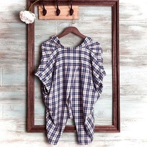 Madewell Central Open Back Shirt - Linus Plaid Sm